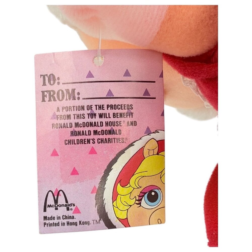 1987 McDonalds Miss Piggy Plush Doll Muppet Baby Christmas Jim Hensons Toy 10” - Picture 3 of 8